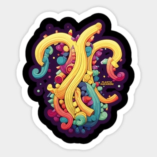 Plastic Macaroni Boho Trippy Hippy Shells Sticker